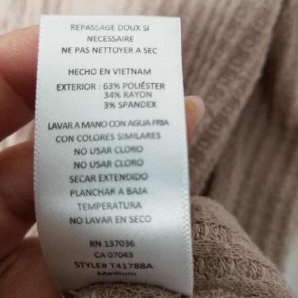 Anthropologie PAPER CRANE Waffle Knit Boho V-Neck Peplum Top #T41788A - Medium - Picture 7 of 7